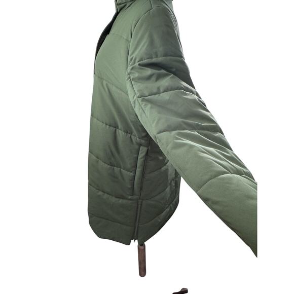 "FALLS CREEK" Green Womens Puffer Coat Side Zippers Sherpa Lined SZ 1X Cozy Warm - Picture 4 of 12